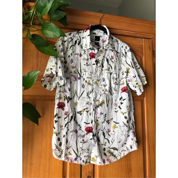 H&M Floral REGULAR FIT COTTON Men’s Shirt SZ M - Picture 3 of 10